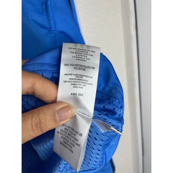 Adidas Women’s Track Jacket S – Y2K Retro Sporty 3 Stripe Blue Zip-Up Streetwear - Picture 5 of 6